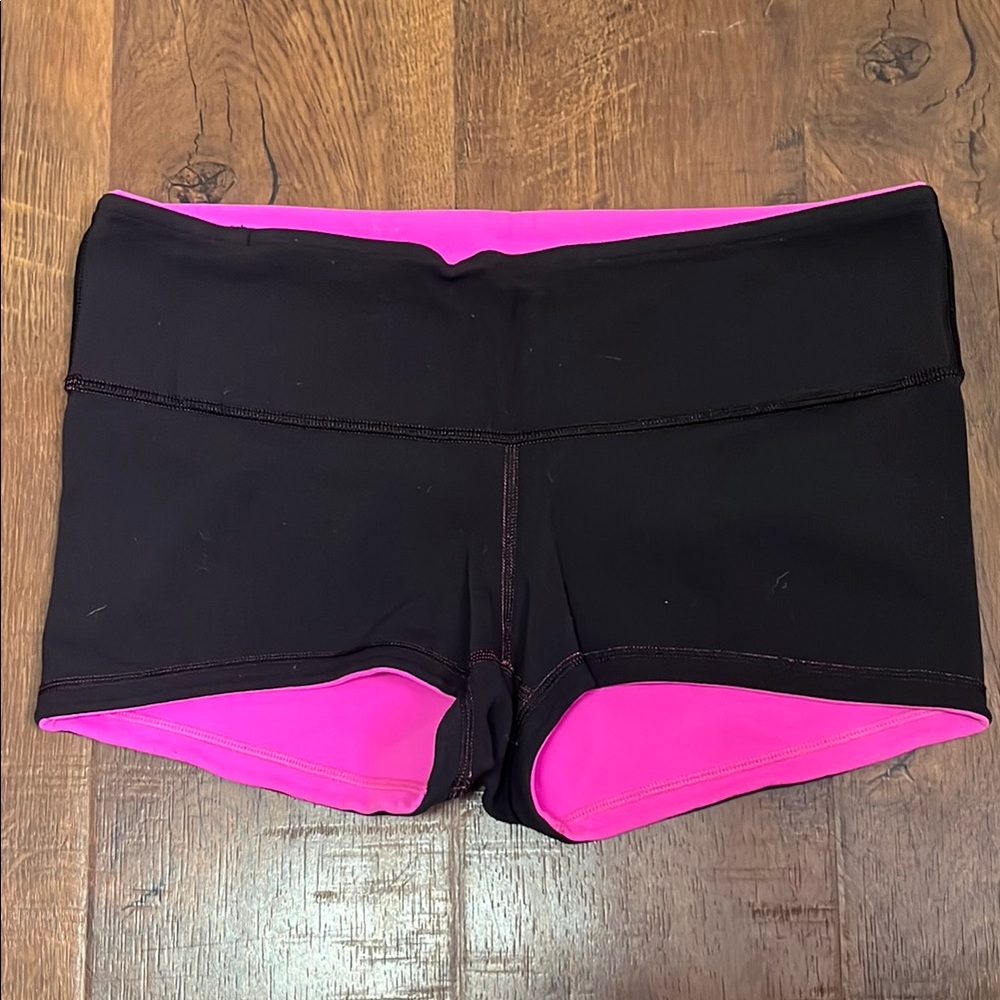 Lululemon Women's Reversible Workout Black and Pink Shorts
